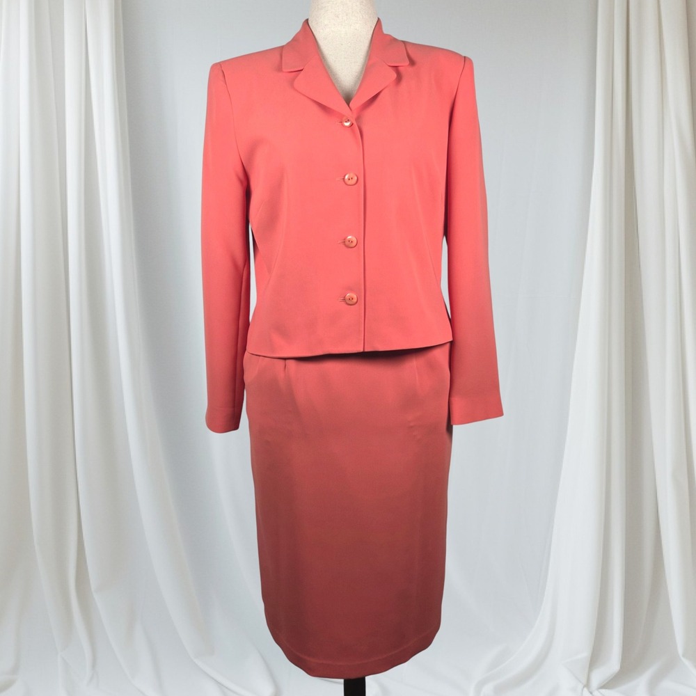 VTG Pendleton Women's Size 10 Orange Skirt‎ Suit Retro Made in USA Secretary